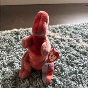 TY Rex- Beanie Baby Pink & Purple Dinosaur